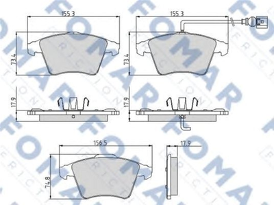 Колодки тормозные дисковые передние FOMAR (FO 918981)