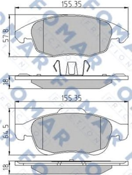 Колодки гальмівні дискові передні FOMAR (FO 929981)