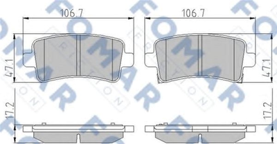 Колодки гальмівні дискові задні FOMAR (FO 936381)