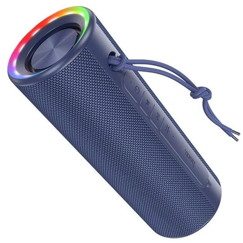 Портативная Беспроводная Bluetooth Колонка-Акустика HOCO HC20 luster sports BT speaker LED | 20W, 6h, BT5.2, AUX/FM/USB/TF/TWS |Blue