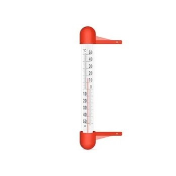 Оконный термометр (от -50 °C до +50 °C) 18 см красный