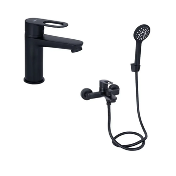 Комплект змішувачів 2в1 для душу Lidz Latwa 010 Black + Lidz Latwa 001 Black (SD00053698-2)