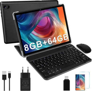 Планшет 10.1" DMOAO D3 4/64Gb 8 ядер Android 12 6000 mAh Черный