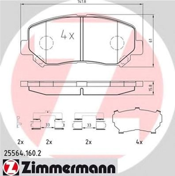 Колодки гальмівні дискові передні Zimmermann (25564.160.2)