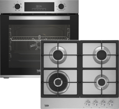 Духовой шкаф электрический Beko BBIE123002XD + Варочная поверхность газовая BEKO HIAW 64225 SX (комплект)