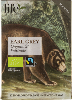 Чай черный Life by Follis Earl Grey органический 20 пакетиков х 2 г (7350054815468)