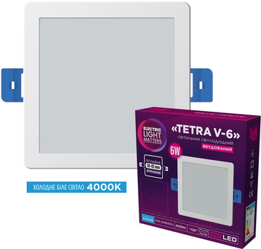Світильник стельовий ELM Tetra V 6W 4000K (26-0087)