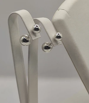 "Серебряные серьги-шарики Shiny ш1ам