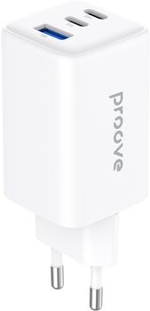 Мережевий зарядний пристрій Proove Pocket GaN 65W 2Type-C + USB White (600680003)