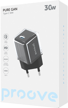 Сетевое зарядное устройство Proove Pure GaN 30W Type-C Black (600720001)