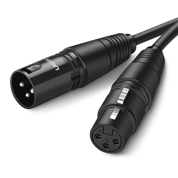 Аудиокабель для микрофона Ugreen AV130 XLR (папа) - XLR (мама) 2м Black (20710)