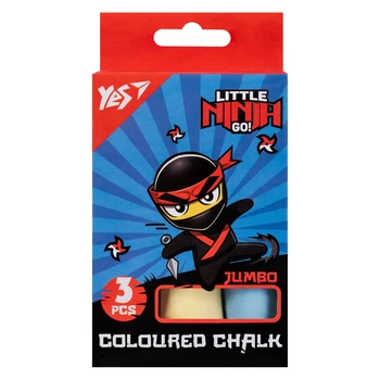 Мел цветной Yes Ninja 3 шт JUMBO