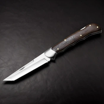 Нож Складной GW S112 с Деревянной рукоятью и Удлиненным лезвием Tanto Сталь 440С