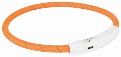 Нашийник для собак з підсвічуванням 45 см Trixie Flash USB M-L помаранчевий