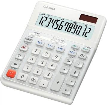 Калькулятор настольный Casio 12 разрядов Белый (DE-12E-WE-WA-EP)
