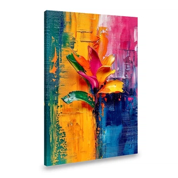 Картина на холсте KIL Art Разноцветный абстрактный цветок на ярком фоне 80x54 см (231VP_L)