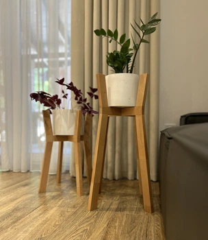 Підставка для вазонів WoodDecor косонога середня бук 210x650x430 мм покриття лаком