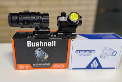 Комплект Коліматор Bushnell Optics TRS-25 + Магніфер Leapers UTG 3X25