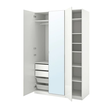 Шкаф-купе PAX/FARDAL/AHEIM IKEA 893.955.74 белый/зеркало