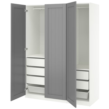 Шафа PAX 150x60x201 см IKEA 695.638.13 сірий/білий