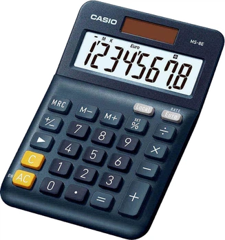Калькулятор настольный Casio 8 разрядов Черный (MS-8E-W-EP)