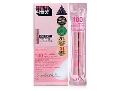 Сыворотка-бустер для упругости лица с микроиглами и коллагеном VT Cosmetics Collagen Reedle Shot 100, 10шт по 2мл (8803463007317)