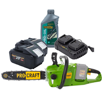 Аккумуляторная пила Procraft PCA40 + 2 АКБ, зарядное и масло цепи