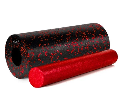 Массажный ролик (роллер) гладкий PowerPlay PP-4348 2 in 1 EPP Foam Roller Черно/Красный (33x14 см) (PP_4348_Red_(33*14))