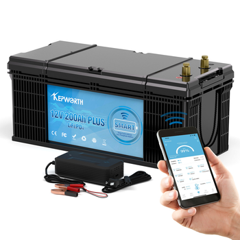 Аккумулятор Kepworth LiFePO4 12V 200Ah 2560W Smart Bluetooth с зарядным устройством (литий железо фосфатный АКБ с BMS)