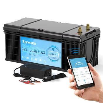 Аккумулятор Kepworth LiFePO4 24V 100Ah 2560W Smart Bluetooth с зарядным устройством (литий железо фосфатный АКБ с BMS)