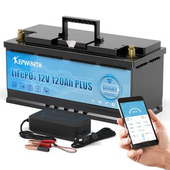 Аккумулятор Kepworth LiFePO4 12V 120Ah 1536W Smart Bluetooth с зарядным устройством (литий железо фосфатный АКБ з BMS)