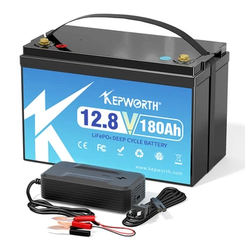 Аккумулятор LiFePO4 Kepworth 12V 180Ah 2304Wh с зарядным, литий-железо-фосфатный, для инвертора/солнечных систем