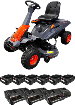 Газонокосилка аккумуляторная GTM BRM96 KIT + 6 аккумуляторов + 3 зарядных устройства