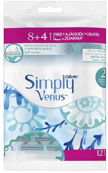 Одноразові станки для гоління (Бритви) жіночі Gillette Venus 2 Simply 12 шт