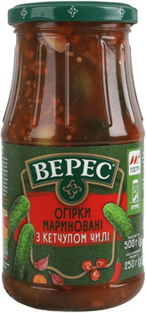 Огірки мариновані Верес з кетчупом чилі 500 г (4823105407712)
