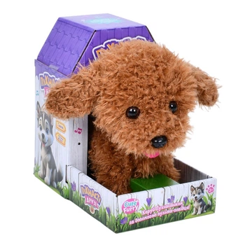 Мягкая игрушка Интерактивная собака на батарейках Limo Toy Коричневый