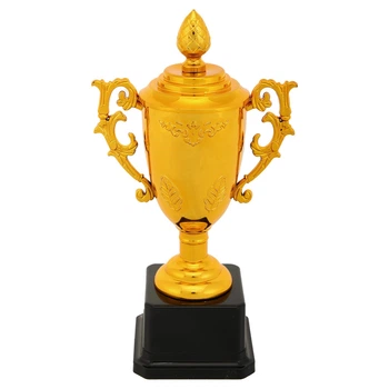 Кубок спортивний з ручками та кришкою приз спортивний SP-Sport 031 висота 21см Gold