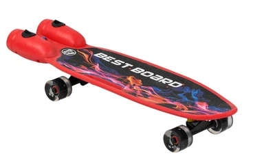 Детский Скейт Пенни Борд со светящимися колесами музыкой и дымом Best Board Красный