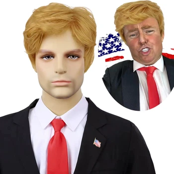 Парик мужской короткий пшеничный, термоволокно VC Trump