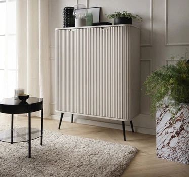 Комод высокий Perfect Home Зова / Zova K103 2-дверный с черными ножками Кашемир