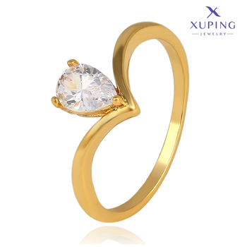 Кольцо женское "Капля росы" р. 17 позолота 18k