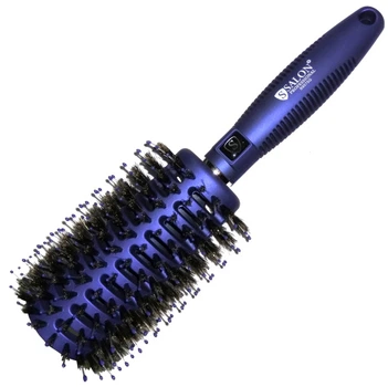 Щетка для волос Salon Professional круглая натуральная щетина + направляющие B9575G