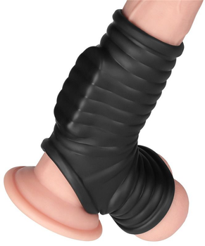 Насадка на пеніс з вібрацією Lovetoy Wave Knights Ring with Scrotum Sleeve (225260000000000000)