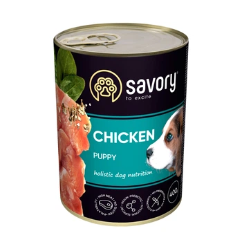 Влажный полнорационный корм для щенков Savory Dog All breeds Puppy Chicken с курицей 400 г (1111165038)