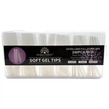 Гелеві типси Global Fashion Soft Gel Tips, квадрат, 240 шт