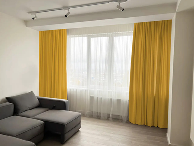 Комплект штор MANA мікровелюр Diamond 150*250 см, дві штори. Колір жовтий (344).