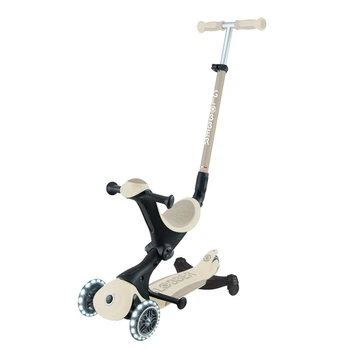 Самокат с сиденьем Globber GO-UP Deluxe Lights ECOlogic 360 Coconut от 15 месяцев до 9 лет (697-566)