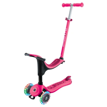 Самокат з сидінням 3 в 1 Globber GO-UP Sporty Lights Fuchsia від 15 місяців до 7 років (452-610-4 S)