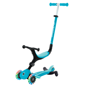 Самокат с сиденьем Globber GO-UP Active Lights 360 Aqua от 15 месяцев до 9 лет (749-300)
