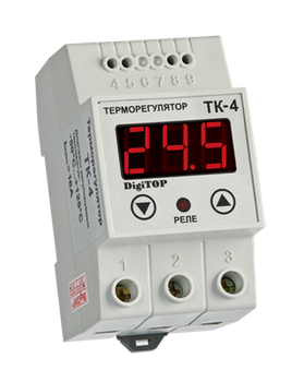 Терморегулятор DigiTOP ТК-4 одноканальний датчик DS18B20 DIN –55°C…+125°C крок 0,1°C термостат датчик